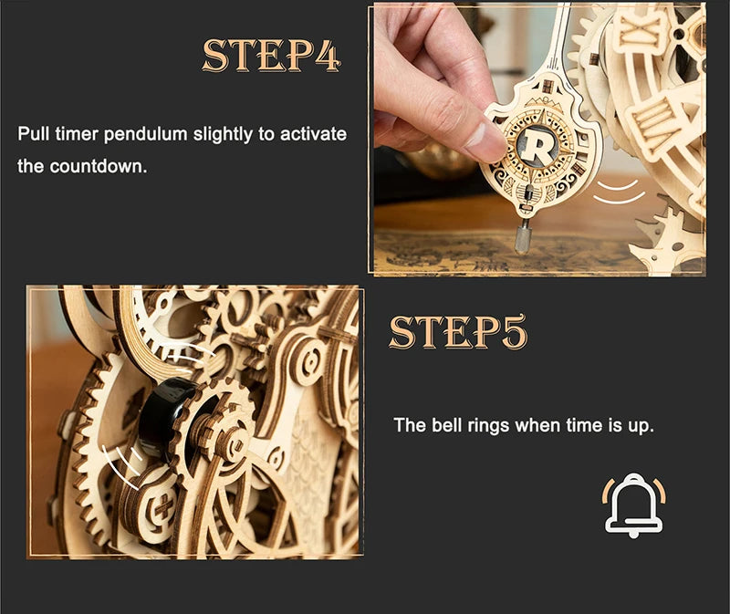 OWL Clock Mechanical Gear 3D Wooden Puzzle - DIYTime