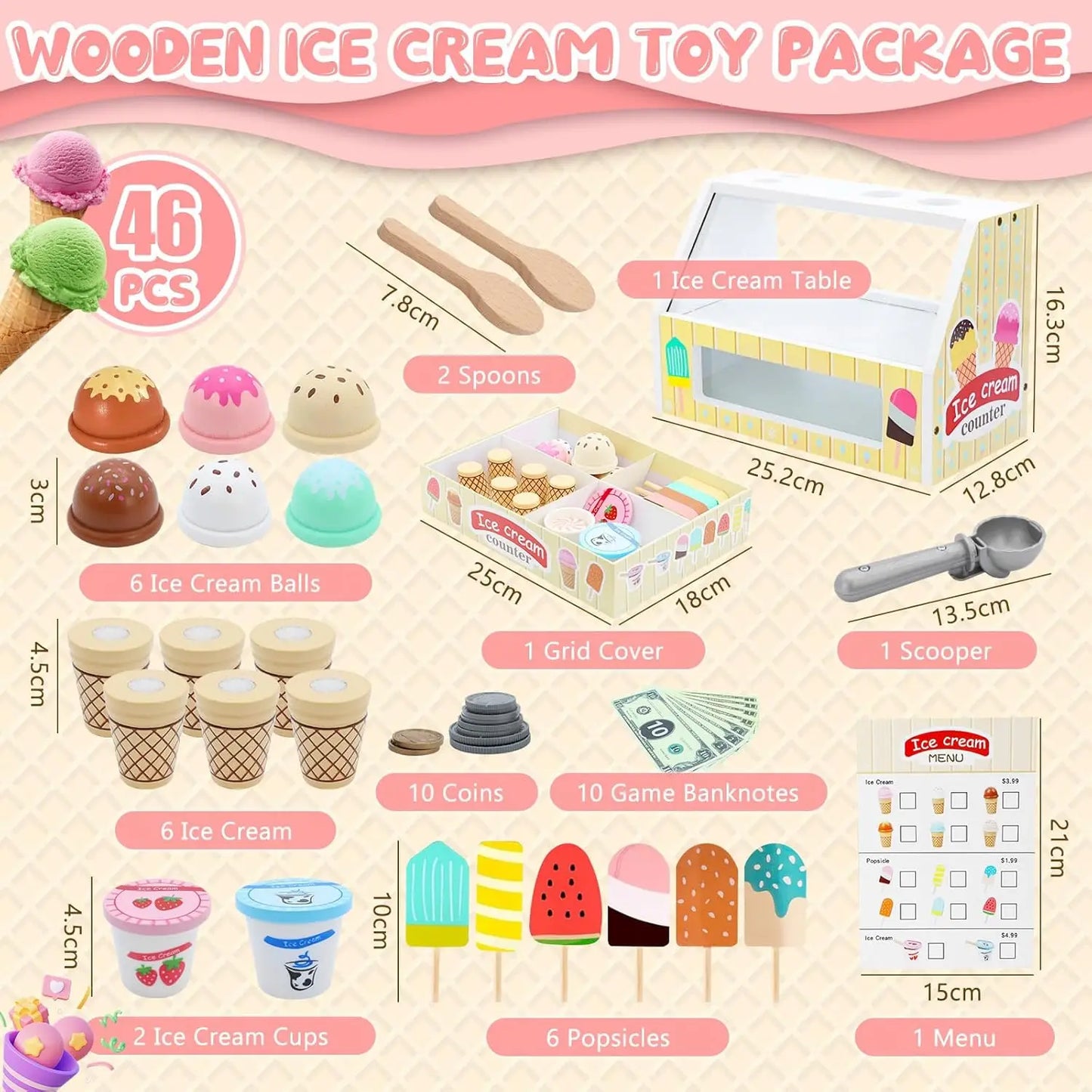 Ice Cream Montessori Wooden Toys - DIYTime