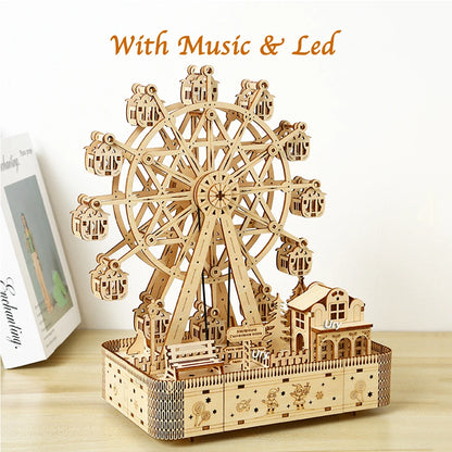 Ferris Wheel 3D Wooden Puzzle Music Box - DIYTime