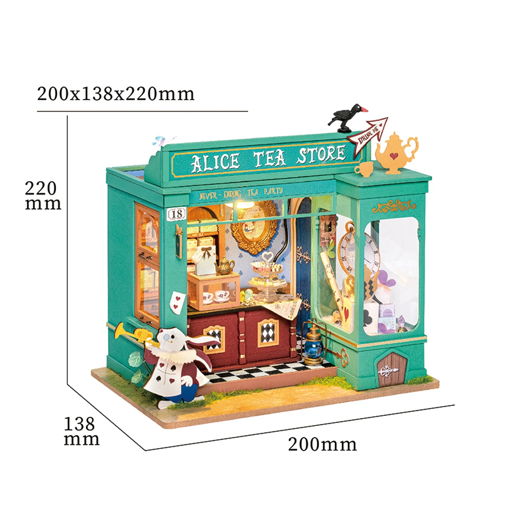 Alice's Tea Store 3D Wooden Puzzles Miniature - DIYTime