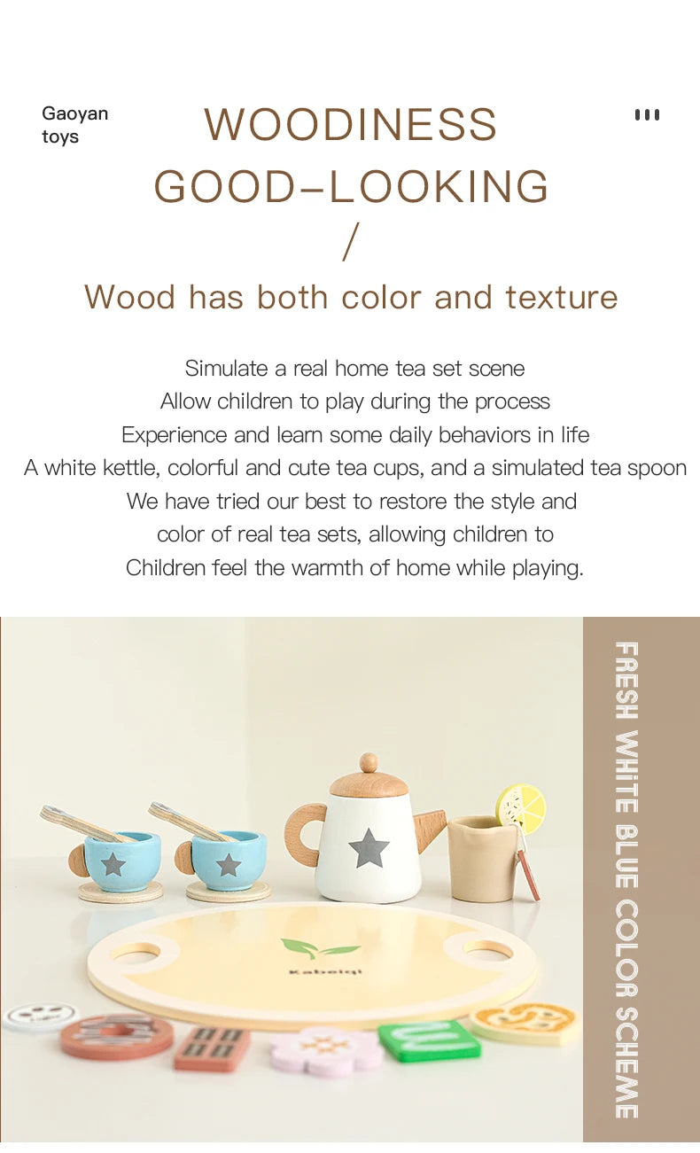 Afternoon Tea Set Montessori Wooden Toys - DIYTime