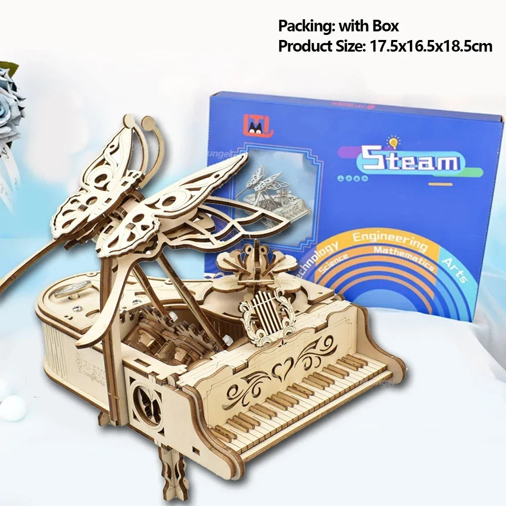 Piano Music Box 3D Wooden Puzzle - DIYTime