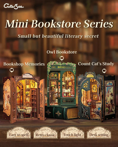 Bookshop Series 3D Wooden Puzzles Miniature - DIYTime