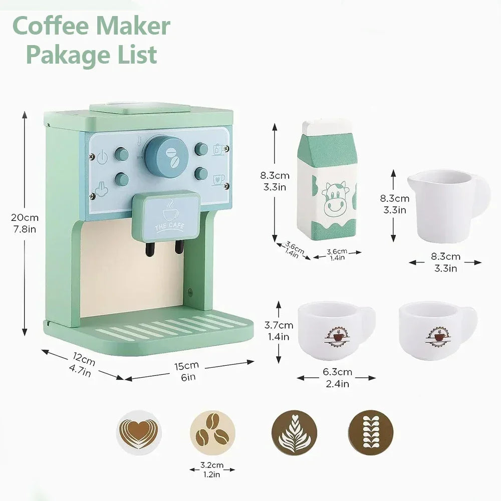 Coffee Maker Kitchen Montessori Wooden Toys - DIYTime