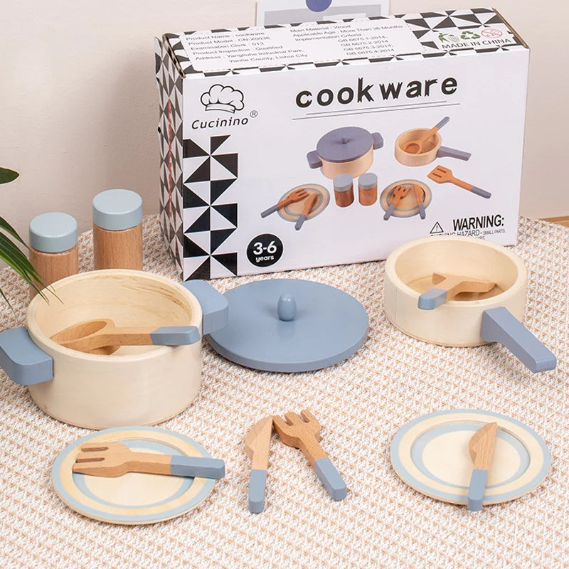 Cookware Kitchen Montessori Wooden Toys - DIYTime