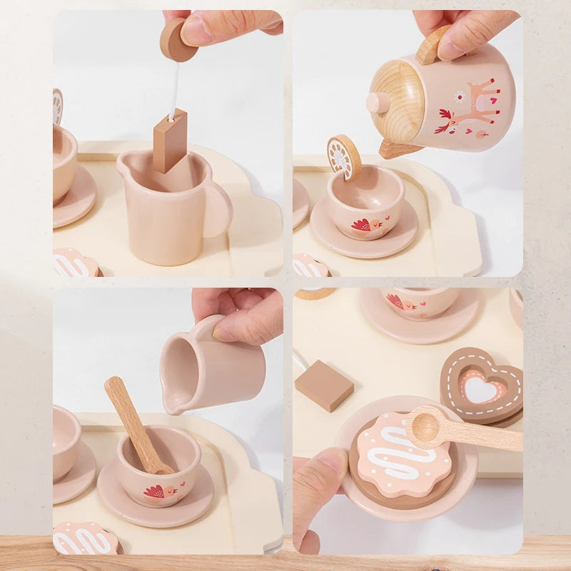 Afternoon Tea Set Montessori Wooden Toys - DIYTime