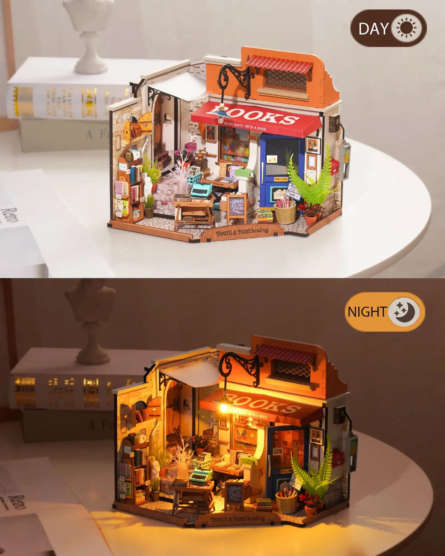 Bookstore 3D Wooden Puzzles Miniature - DIYTime