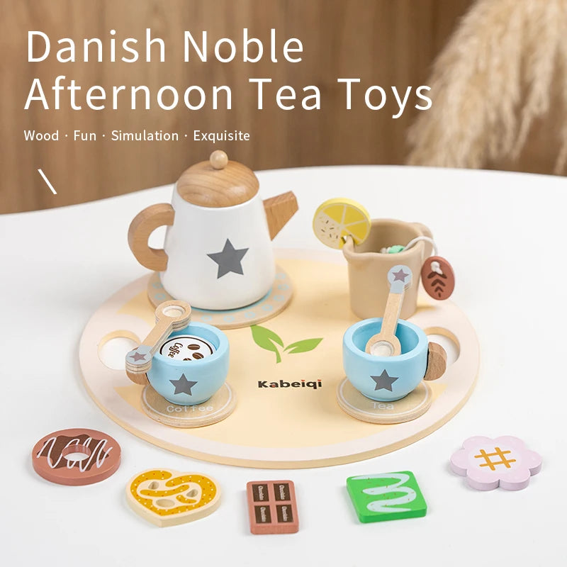 Afternoon Tea Set Montessori Wooden Toys - DIYTime