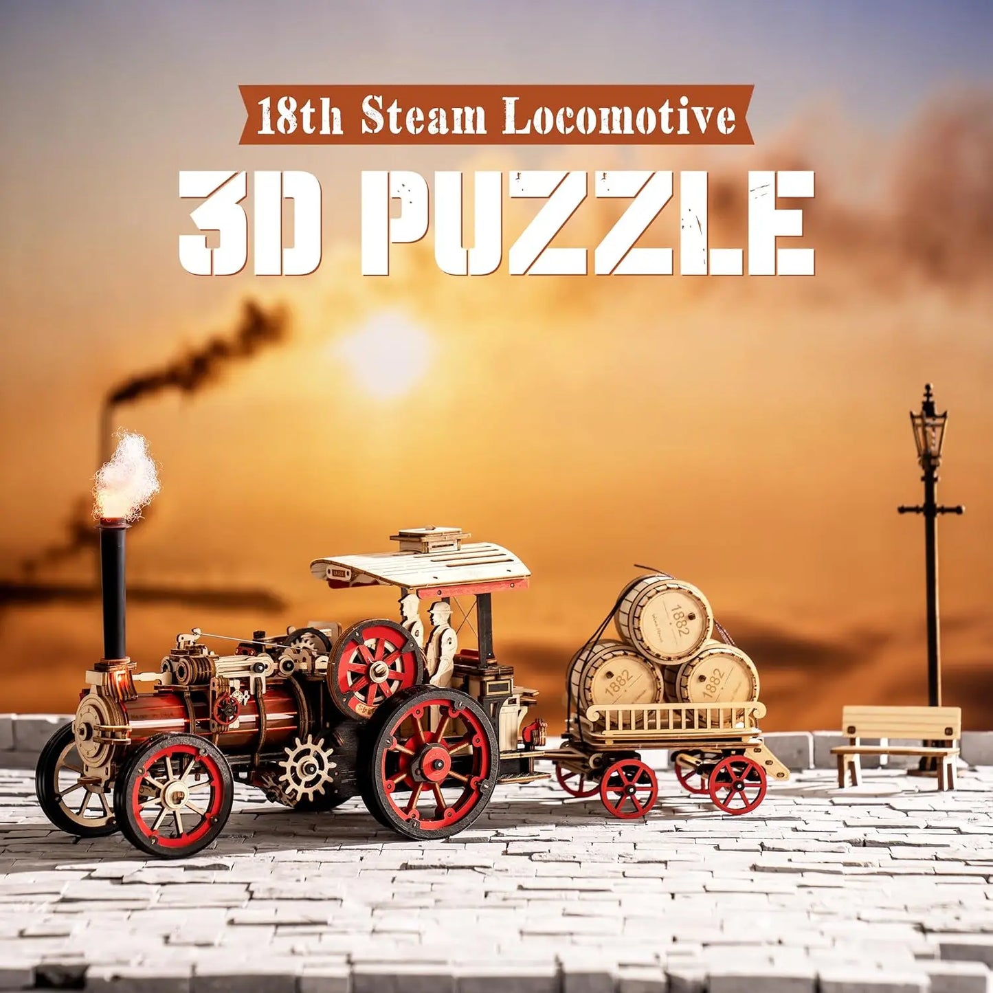 Mechanical Steam Engine 3D Wooden Puzzle - DIYTime