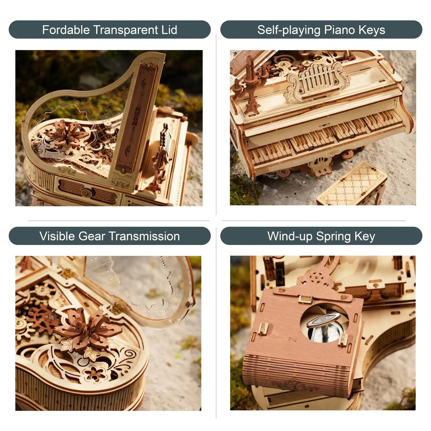 Magic Piano Mechanical Music Box 3D Wooden Puzzle - DIYTime