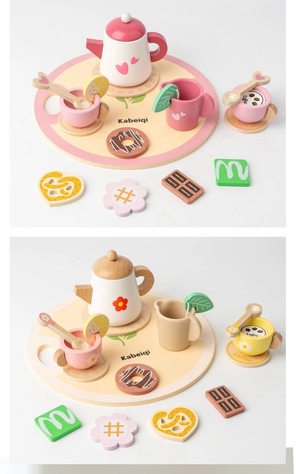 Afternoon Tea Set Montessori Wooden Toys - DIYTime