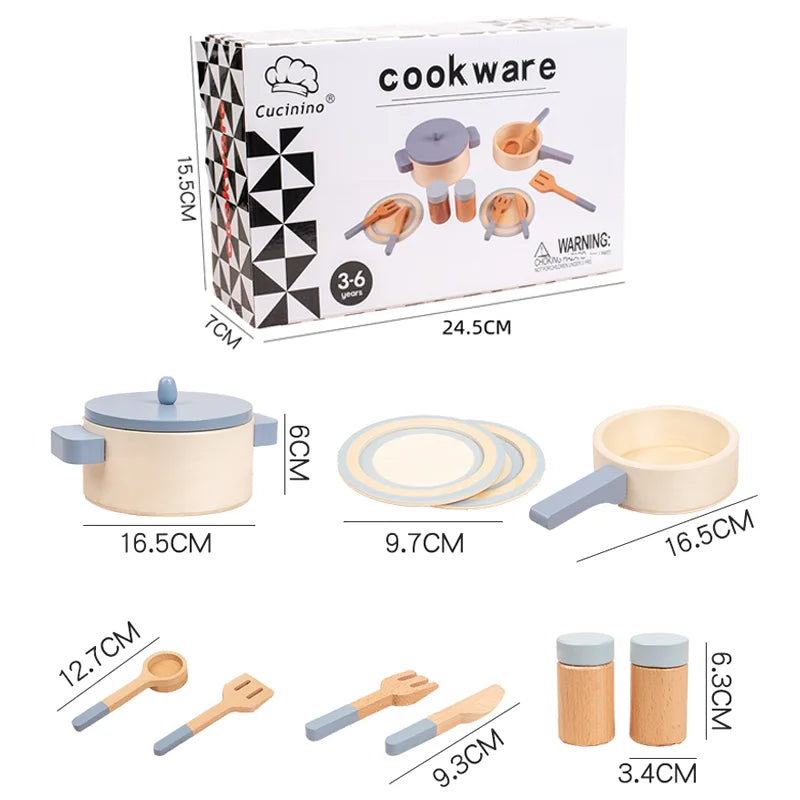 Cookware Kitchen Montessori Wooden Toys - DIYTime