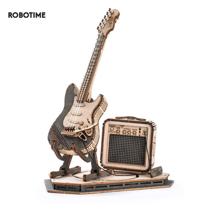 Electric Guitar 3D Wooden Puzzle - DIYTime