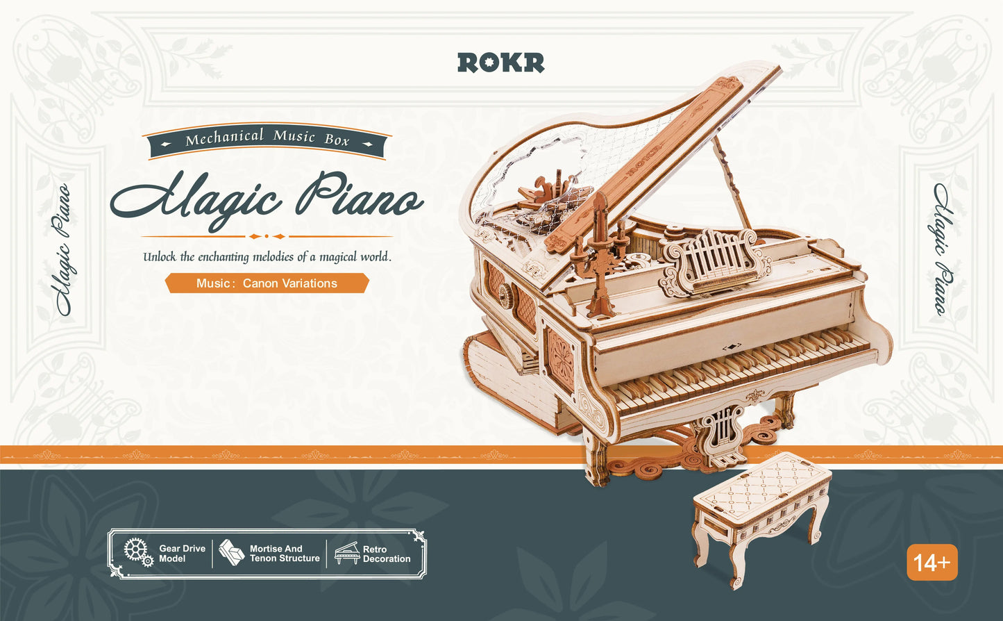 Magic Piano Mechanical Music Box 3D Wooden Puzzle - DIYTime