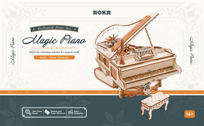 Magic Piano Mechanical Music Box 3D Wooden Puzzle - DIYTime