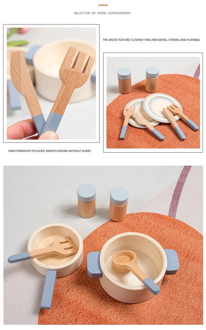 Cookware Kitchen Montessori Wooden Toys - DIYTime