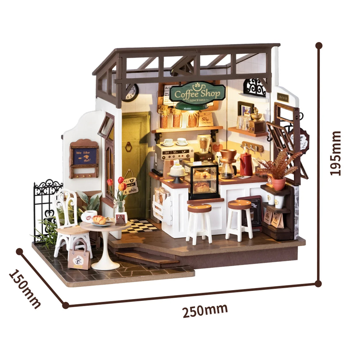 Rolife Cafe 3D Wooden Puzzles Miniature - DIYTime