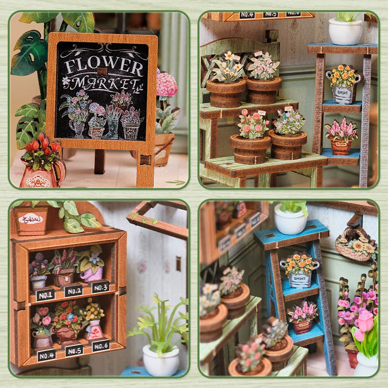 Flower Shop Wooden 3D Puzzle - DIYTime