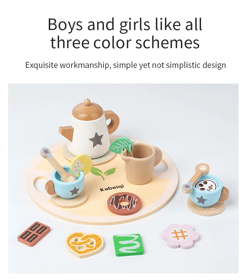 Afternoon Tea Set Montessori Wooden Toys - DIYTime