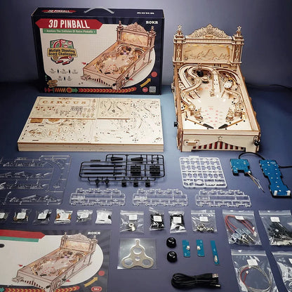 Pinball Machine 3D Wooden Puzzle Kit - DIYTime