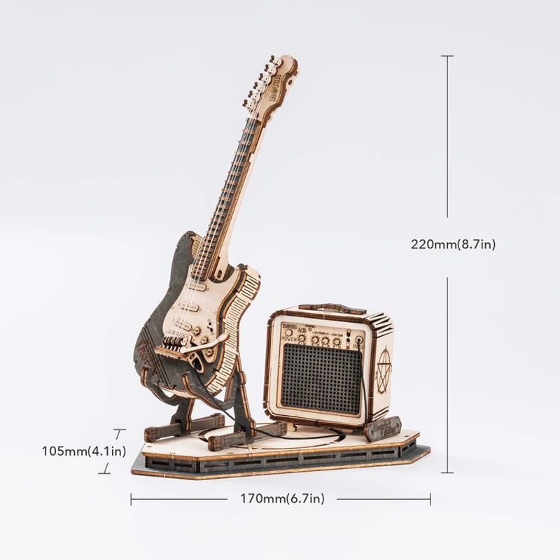 Electric Guitar 3D Wooden Puzzle - DIYTime