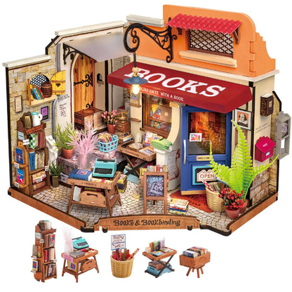 Bookstore 3D Wooden Puzzles Miniature - DIYTime