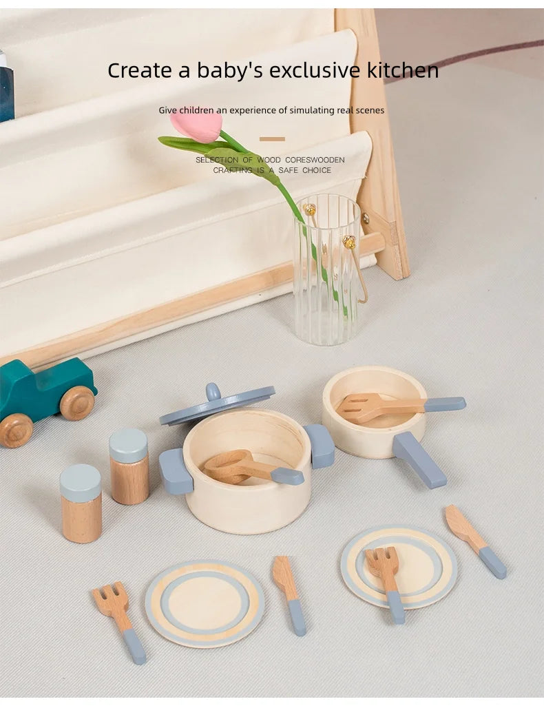 Cookware Kitchen Montessori Wooden Toys - DIYTime