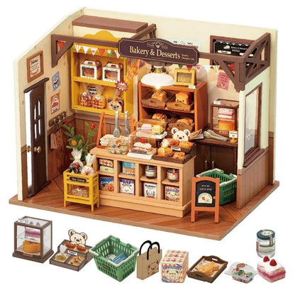 Robotime Becka's Baking House Building Model 3D Wooden Puzzles Miniature - DIYTime