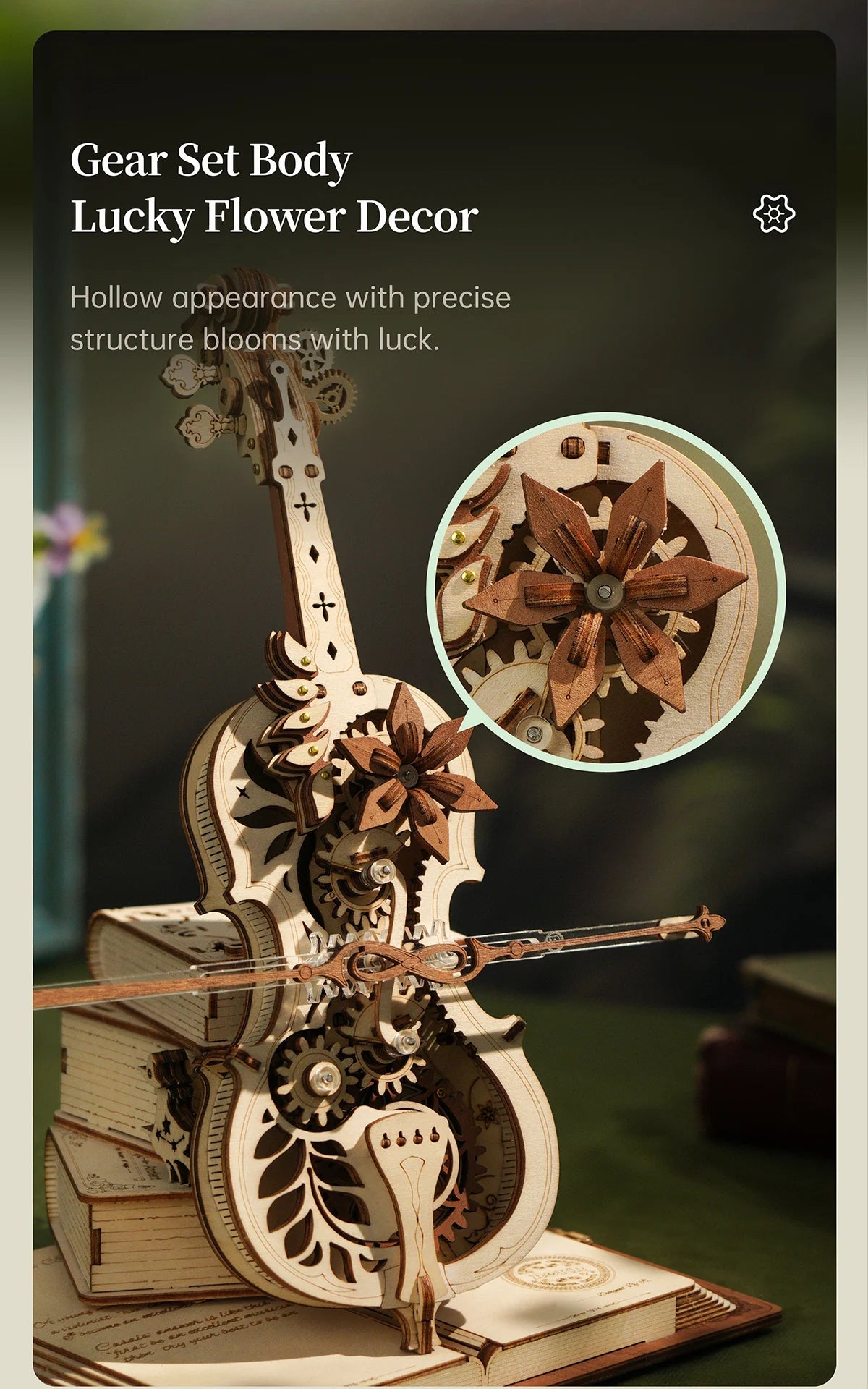 Magic Cello Mechanical Music Box & Music Instruments 3D Wooden Puzzle - DIYTime