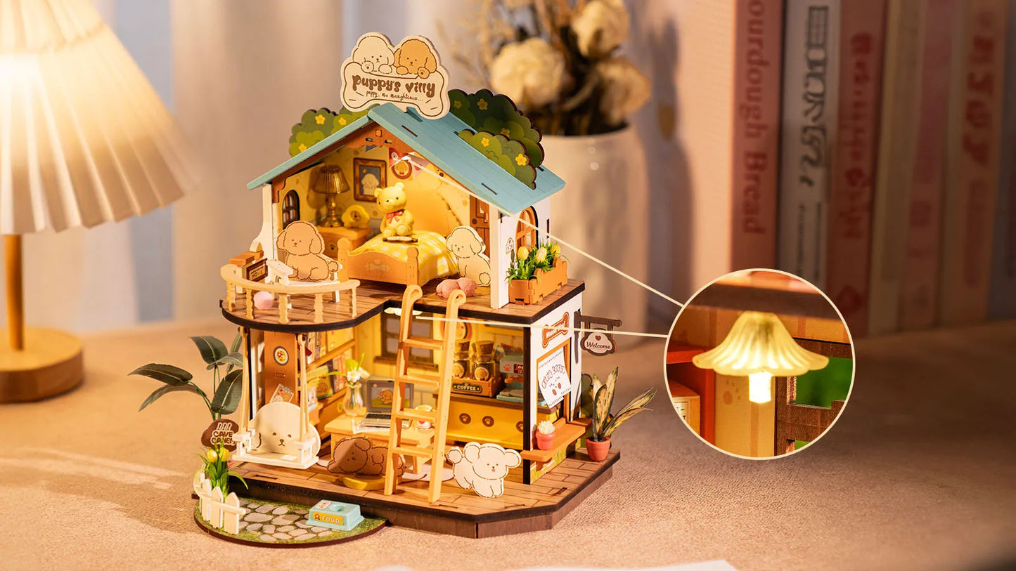 Puppy's Cozy Villa House DIY Miniature House Kit - DIYTime