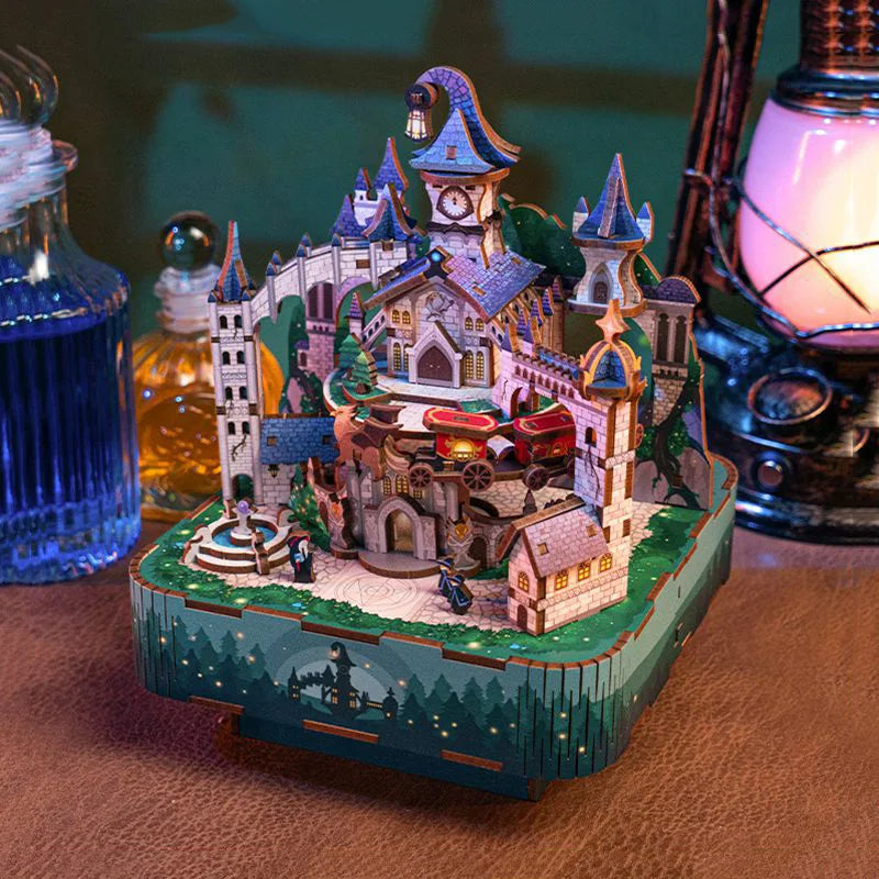 Magic Castle Music Box 3D Wooden Puzzles Miniature - DIYTime