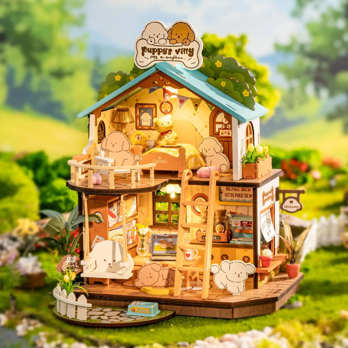 Puppy's Cozy Villa House DIY Miniature House Kit - DIYTime