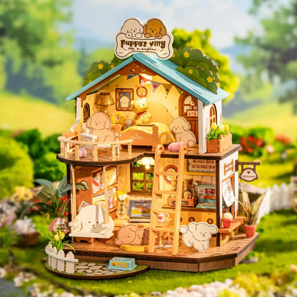 Puppy's Cozy Villa House DIY Miniature House Kit - DIYTime