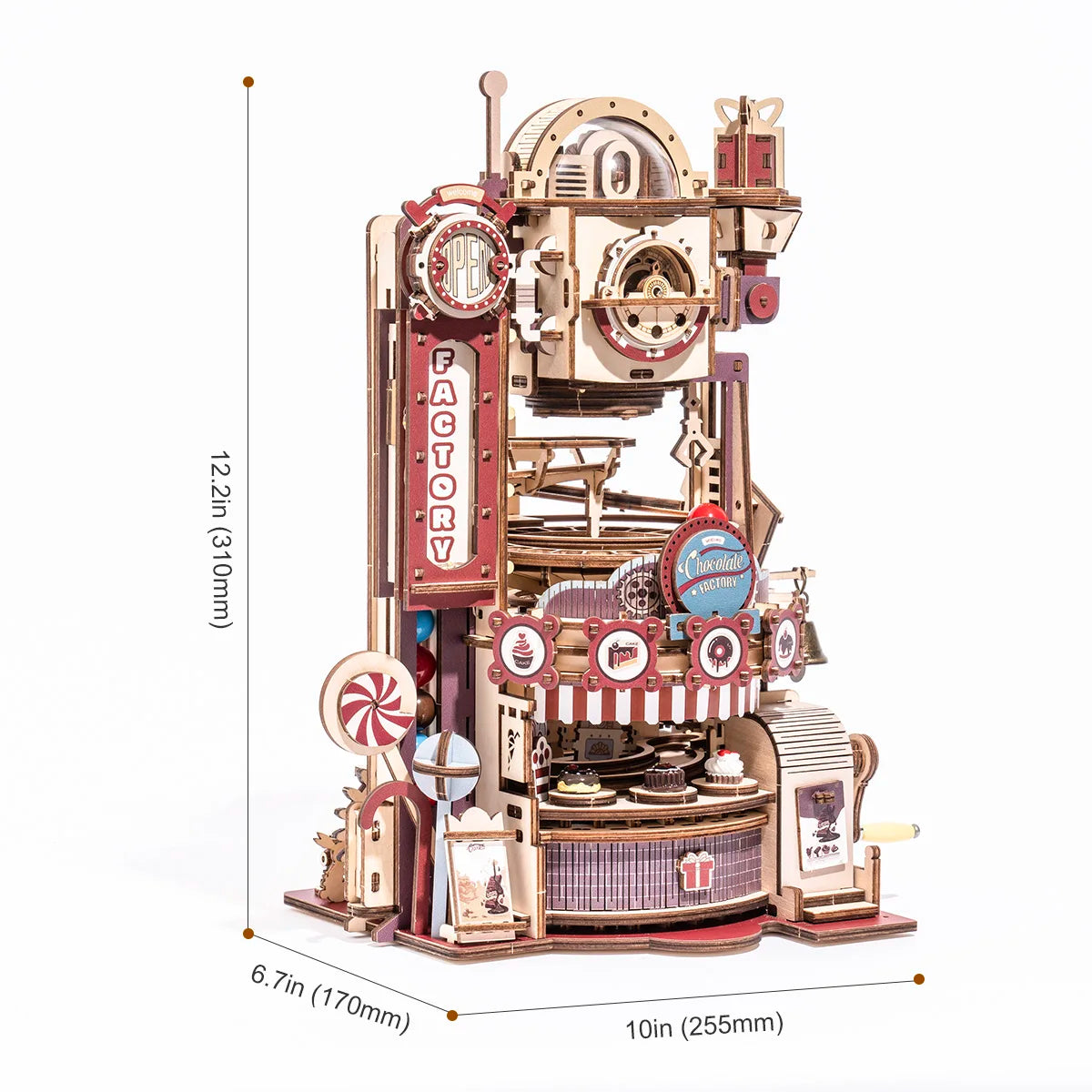 Robotime ROKR Marble Run Factory 3D Wooden Puzzles Miniature - DIYTime