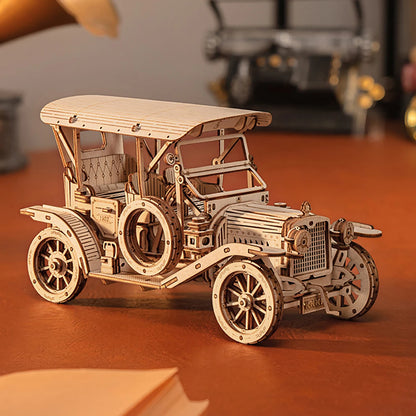 Vintage Retro Car 3D Wooden Puzzle - DIYTime