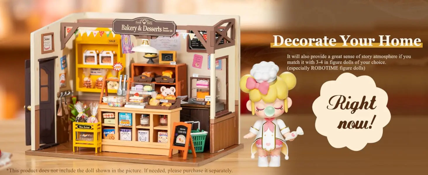 Robotime Becka's Baking House Building Model 3D Wooden Puzzles Miniature - DIYTime