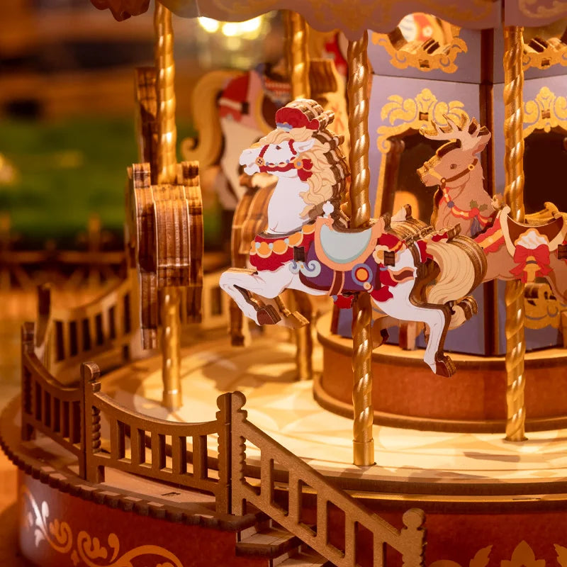 Carousel Music Box 3D Wooden Puzzle - DIYTime