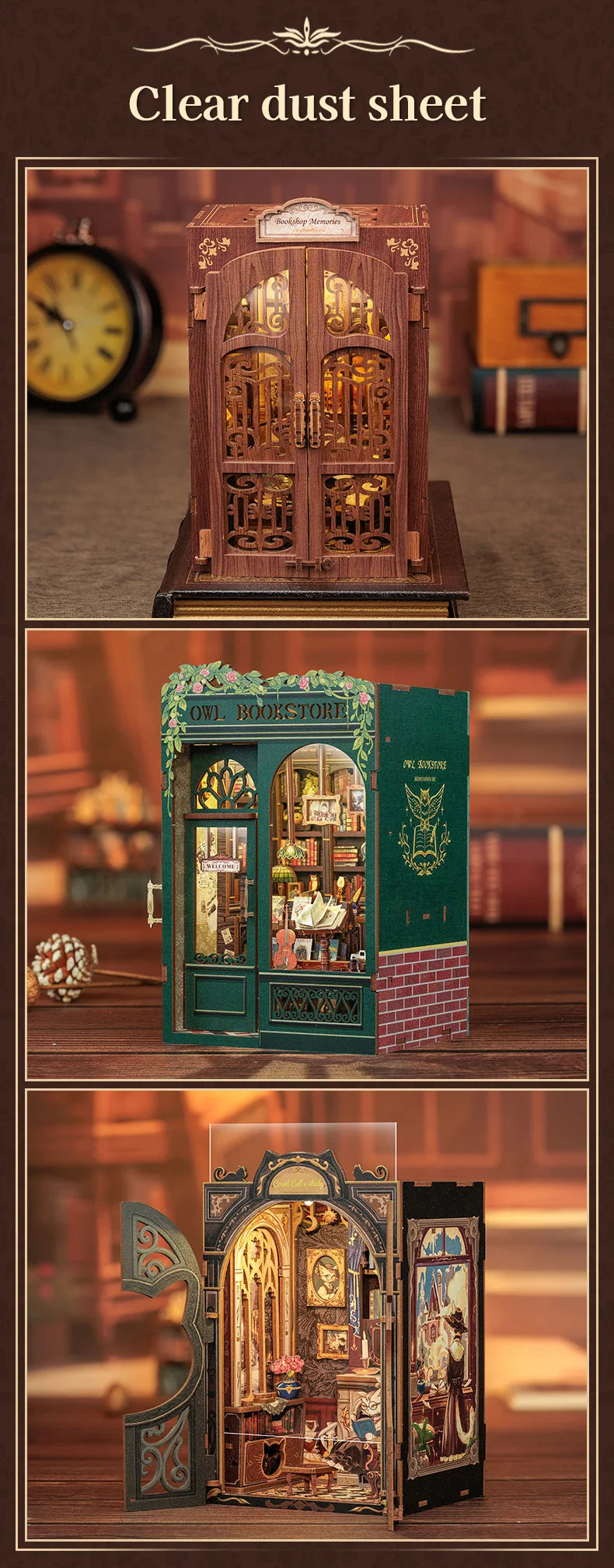 Bookshop Series 3D Wooden Puzzles Miniature - DIYTime