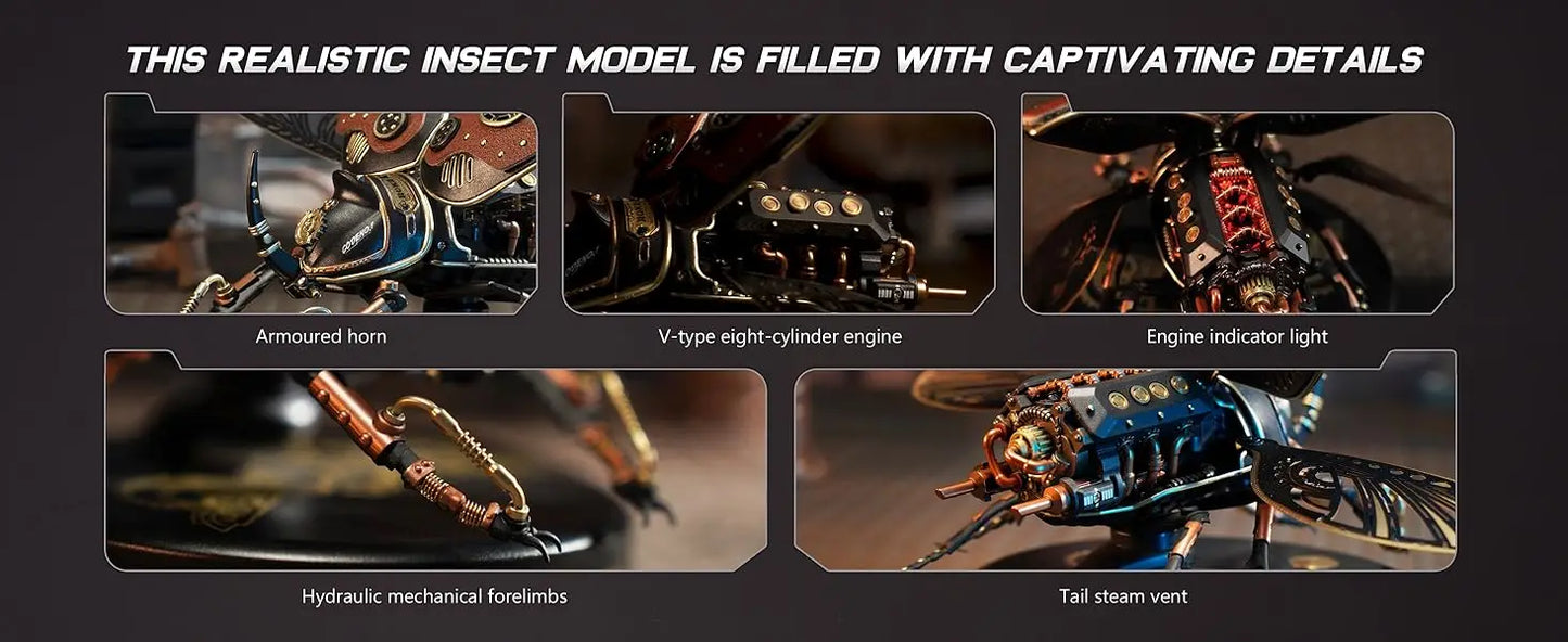 Rhinoceros Beetle Mechanical Species DIY 3D Puzzle - DIYTime