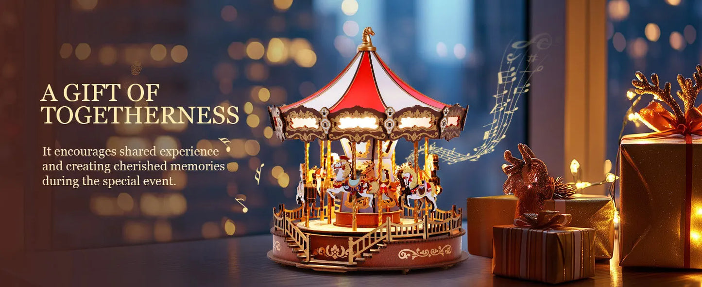 Carousel Music Box 3D Wooden Puzzle - DIYTime