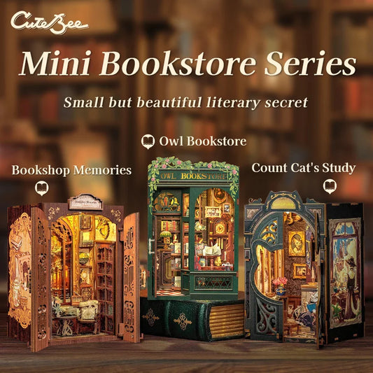 Bookshop Series 3D Wooden Puzzles Miniature - DIYTime