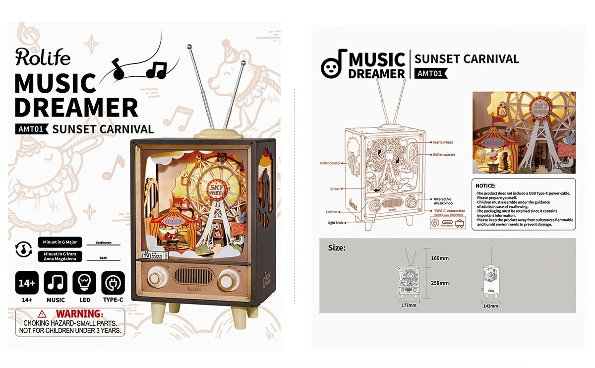 Sunset Carnival Music TV DIY 3D Puzzle - DIYTime