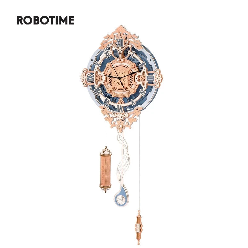 Romantic Note Wall Clock 3D Wooden Mechanical Gear Puzzle - DIYTime