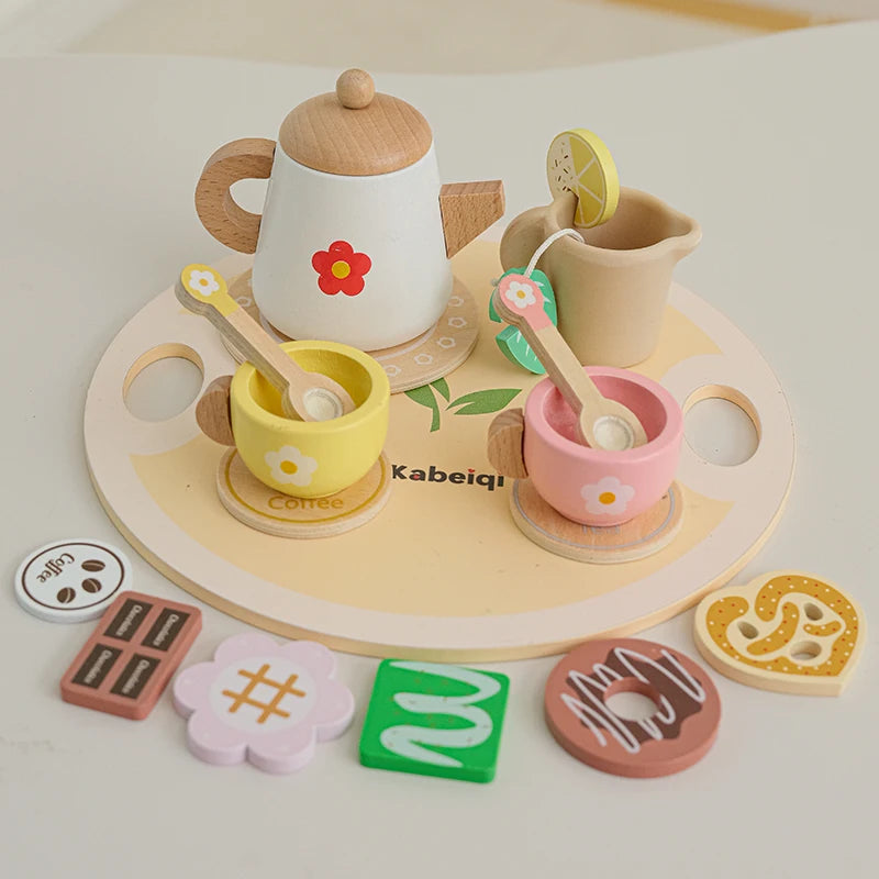 Afternoon Tea Set Montessori Wooden Toys - DIYTime