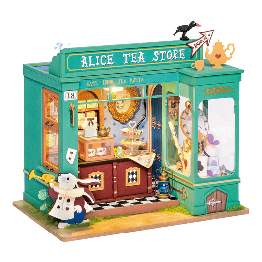 Alice's Tea Store 3D Wooden Puzzles Miniature - DIYTime