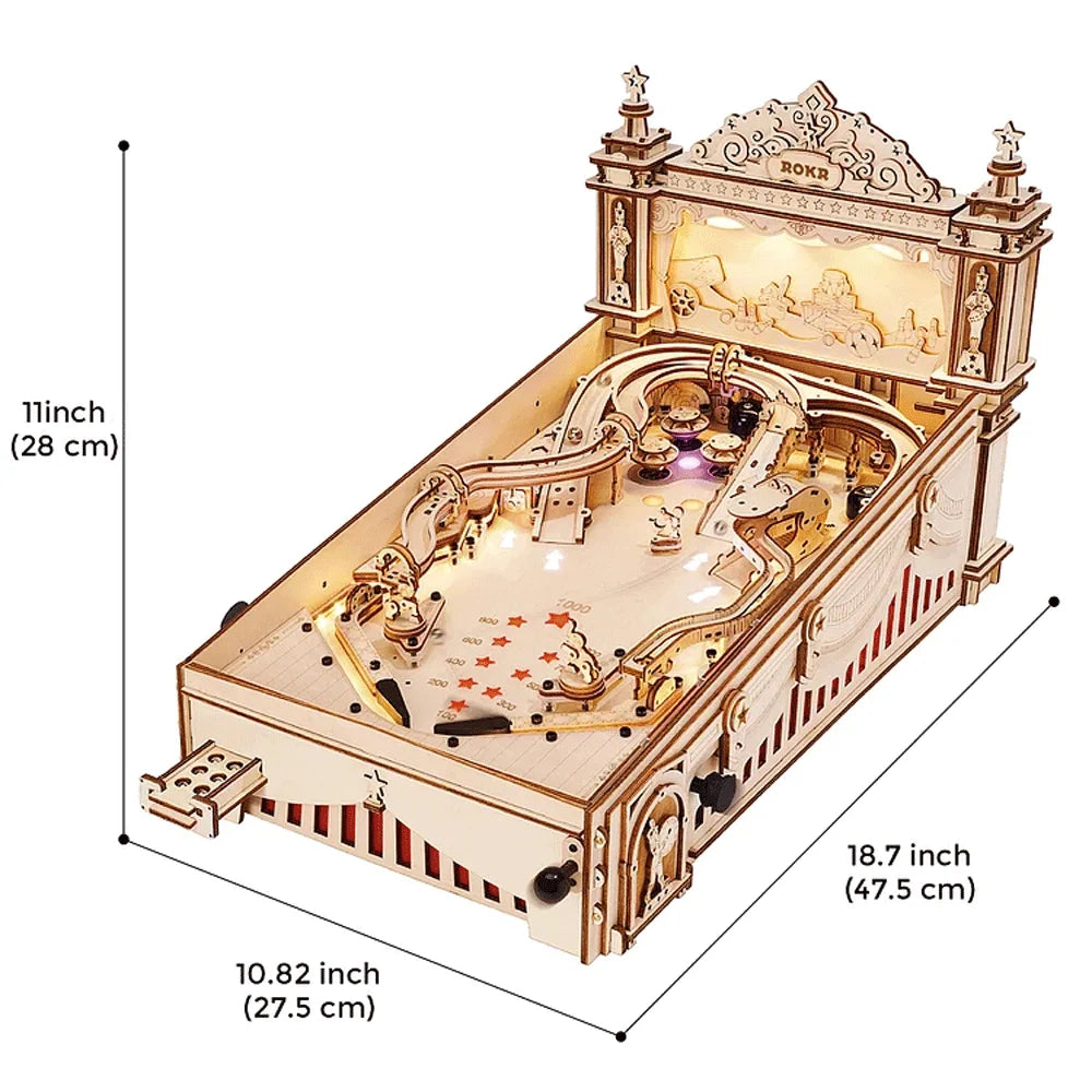 Pinball Machine 3D Wooden Puzzle Kit - DIYTime