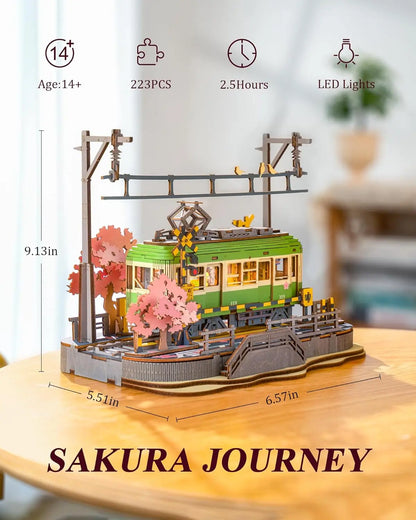 Robotime Sakura Journey 3D Wooden Puzzles Miniature - DIYTime