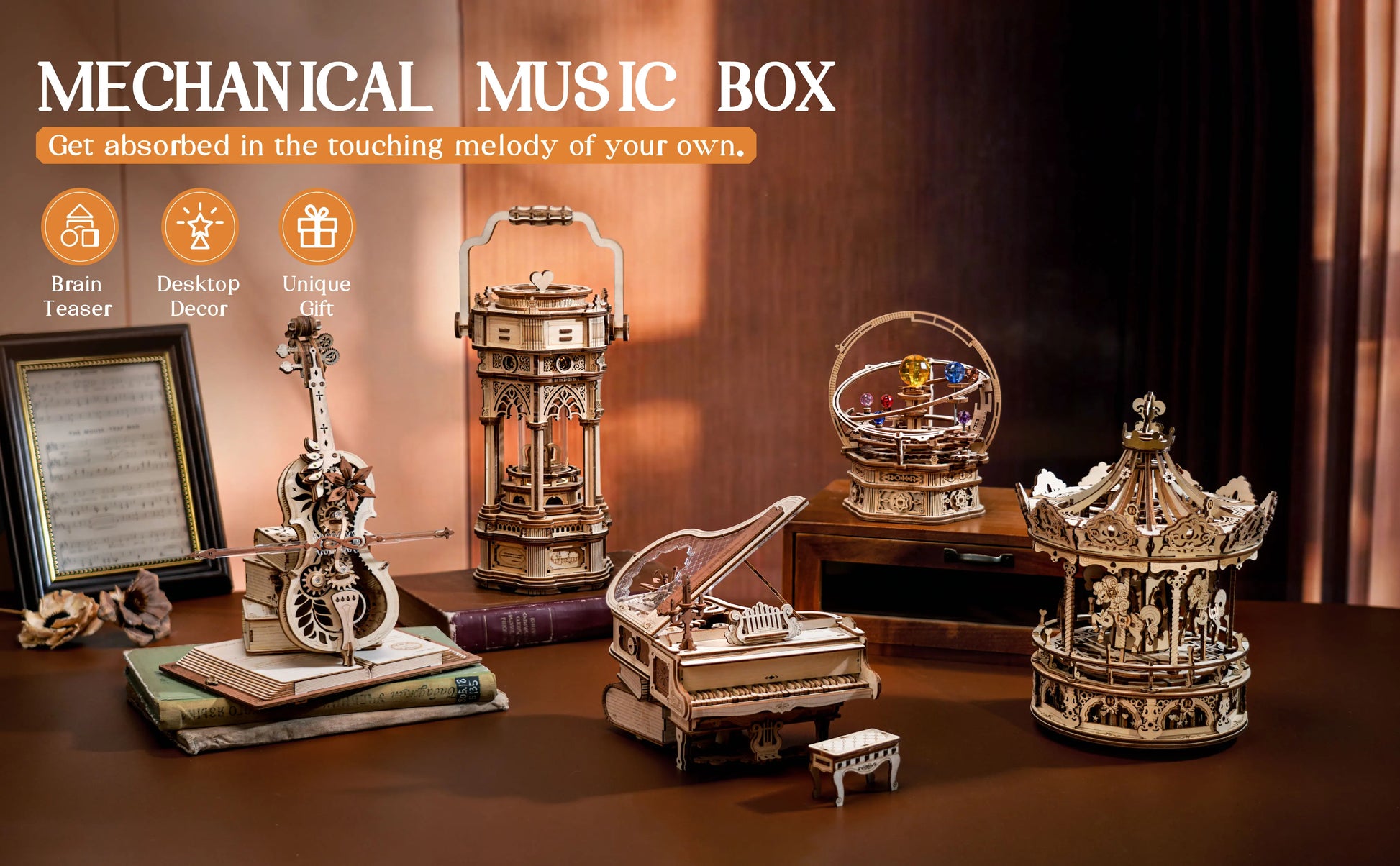 Magic Piano Mechanical Music Box 3D Wooden Puzzle - DIYTime