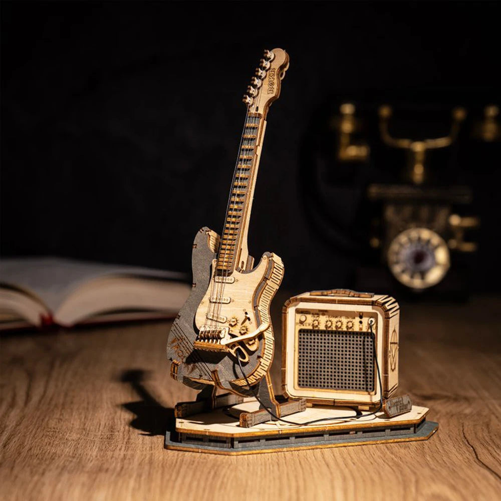 Electric Guitar 3D Wooden Puzzle - DIYTime