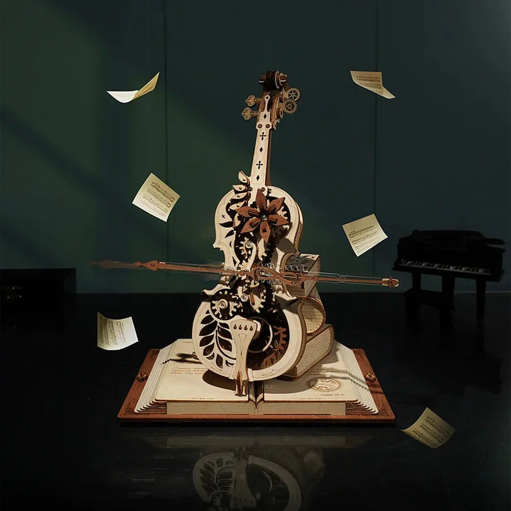 Magic Cello Mechanical Music Box & Music Instruments 3D Wooden Puzzle - DIYTime